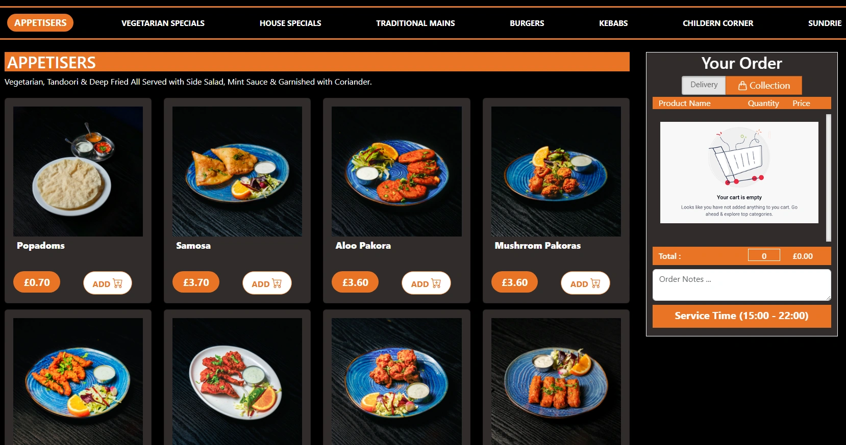 Spice Delight – Restaurant Ordering